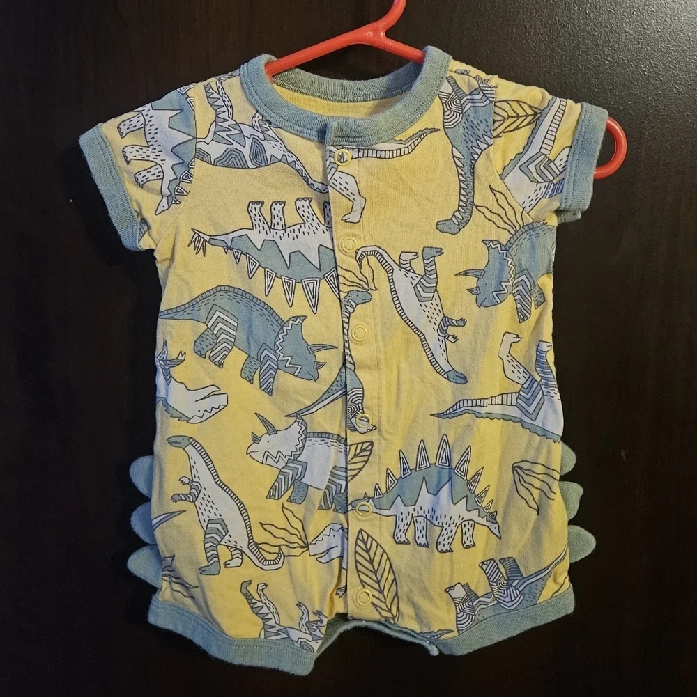 Carter's Yellow Baby Romper with Blue Trim